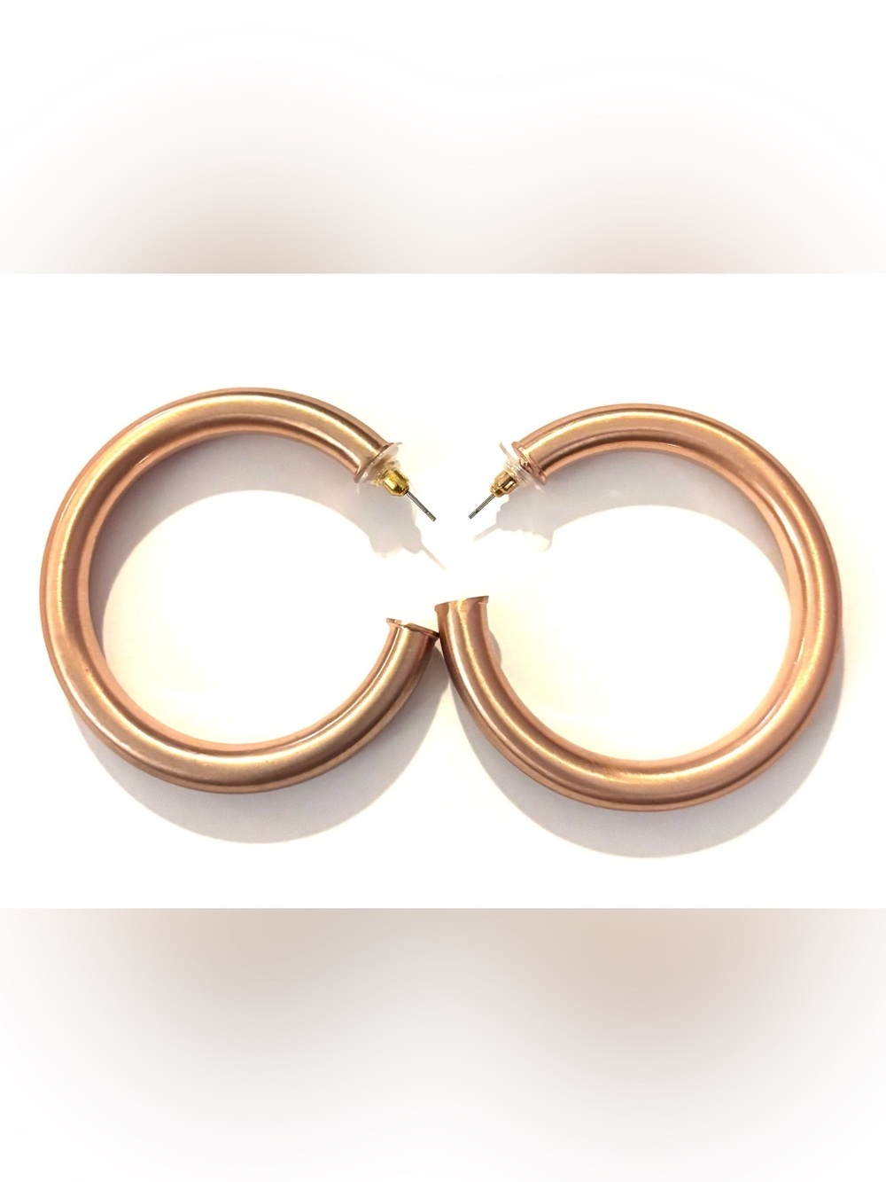Fashion Jewelry Rose Gold Tubular Hoop Earrings